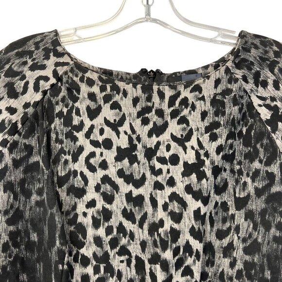 The Limited Womens 3/4 Sleeve Gray/Black Leopard Print Bodycon Dress Sz 10 Zip - Picture 4 of 9